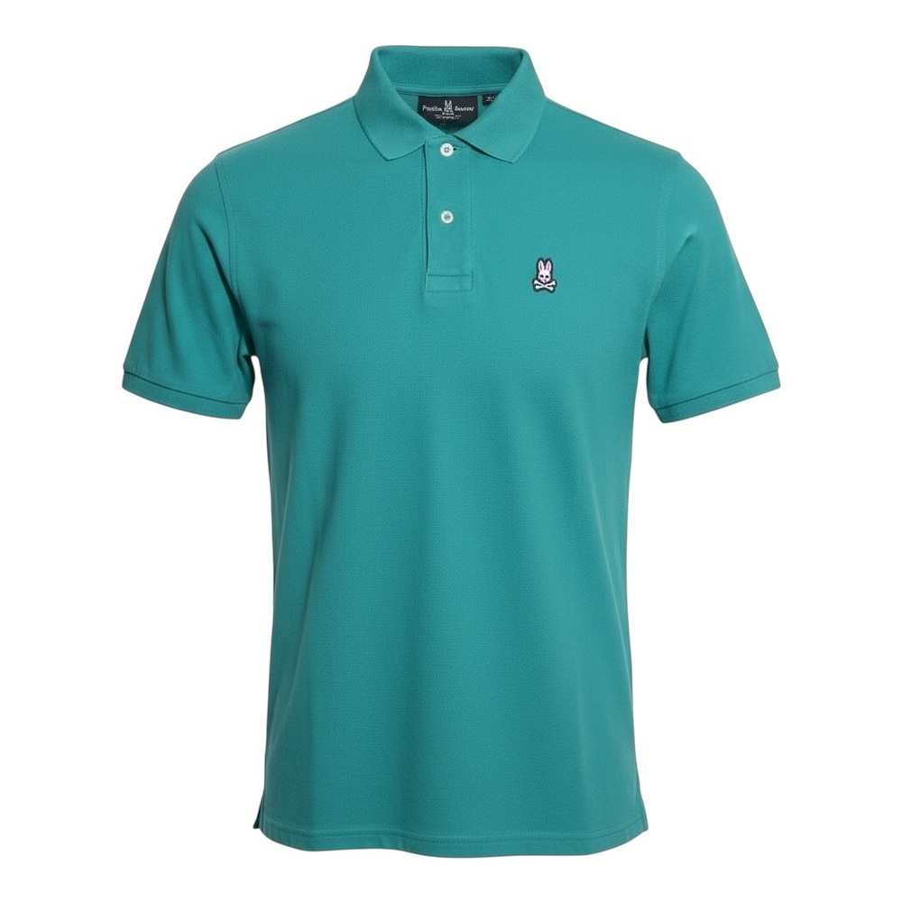 🐇💀 Psycho Bunny Polo – Men’s L‎ – Teal Street Luxury 🌊💎